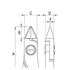 Ergo-tek Cutters with Tapered Heads diagram